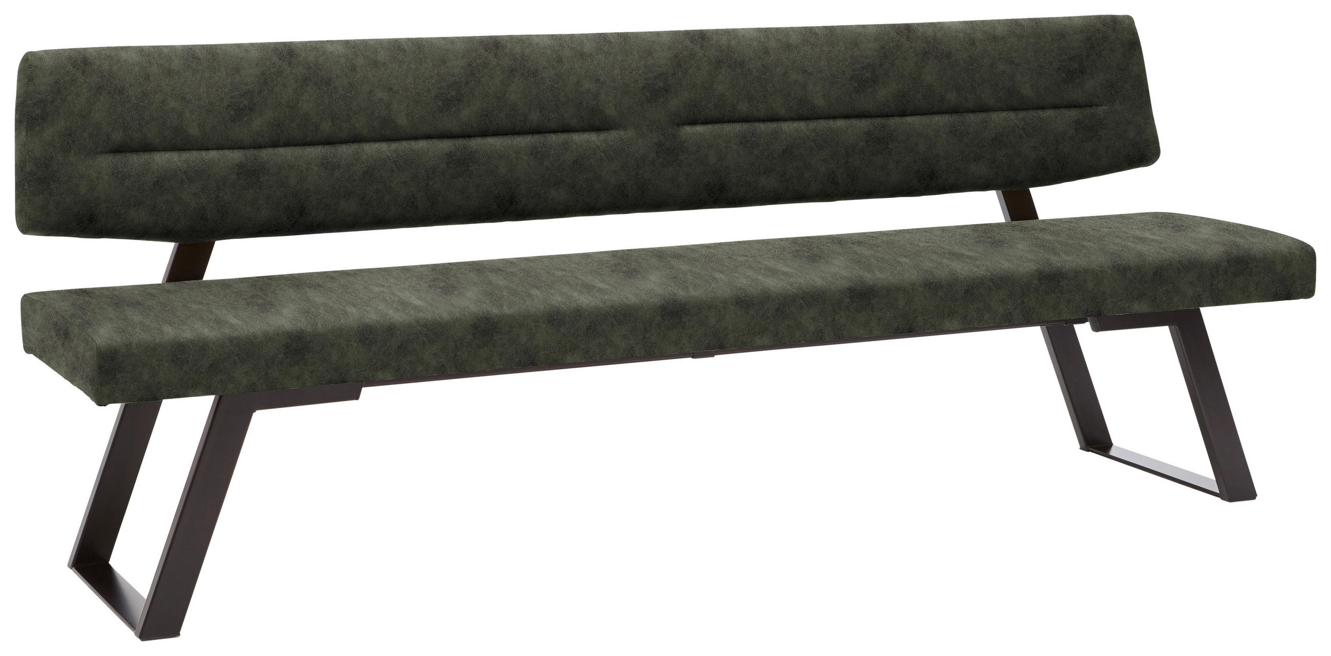 SITZBANK 230/85/58 cm  in Dunkelgrün  - Dunkelgrün/Schwarz, Design, Textil/Metall (230/85/58cm) - Dieter Knoll