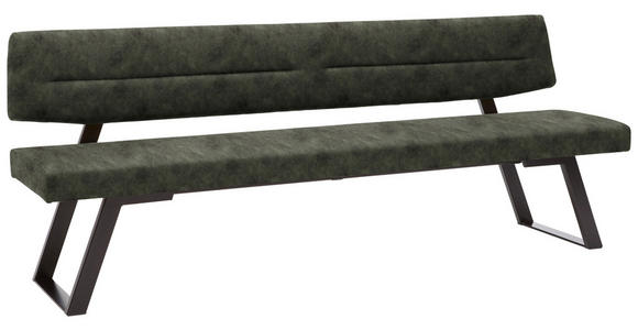 SITZBANK 230/85/58 cm  in Dunkelgrün  - Dunkelgrün/Schwarz, Design, Textil/Metall (230/85/58cm) - Dieter Knoll