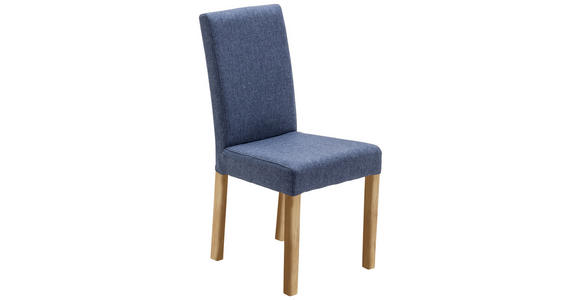 STUHL in Webstoff Textil - Blau/Eichefarben, KONVENTIONELL, Holz/Textil (44/92/57cm) - Carryhome