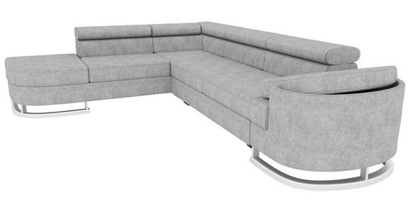 ECKSOFA in Lederlook Hellgrau  - Chromfarben/Hellgrau, KONVENTIONELL, Textil/Metall (224/278cm) - Carryhome