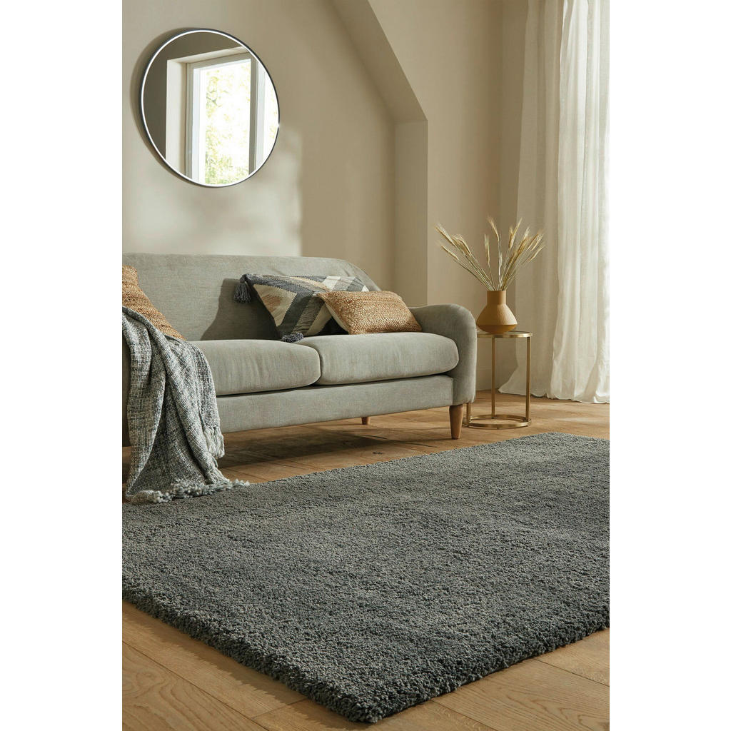 Thumbnail - Xora Shaggy Flair Rugs, Grau, Dunkelgrau, Textil, Uni, rechteckig, 80x150 cm, Reach, AZO-frei, für Fußbodenheizung geeig...