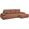 ECKSOFA  in Webstoff Dunkelorange  - Dunkelorange/Schwarz, KONVENTIONELL, Kunststoff/Textil (282/162cm) - Carryhome