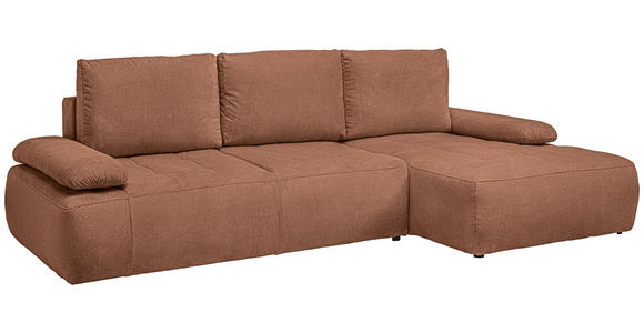 ECKSOFA  in Webstoff Dunkelorange  - Dunkelorange/Schwarz, KONVENTIONELL, Kunststoff/Textil (282/162cm) - Carryhome