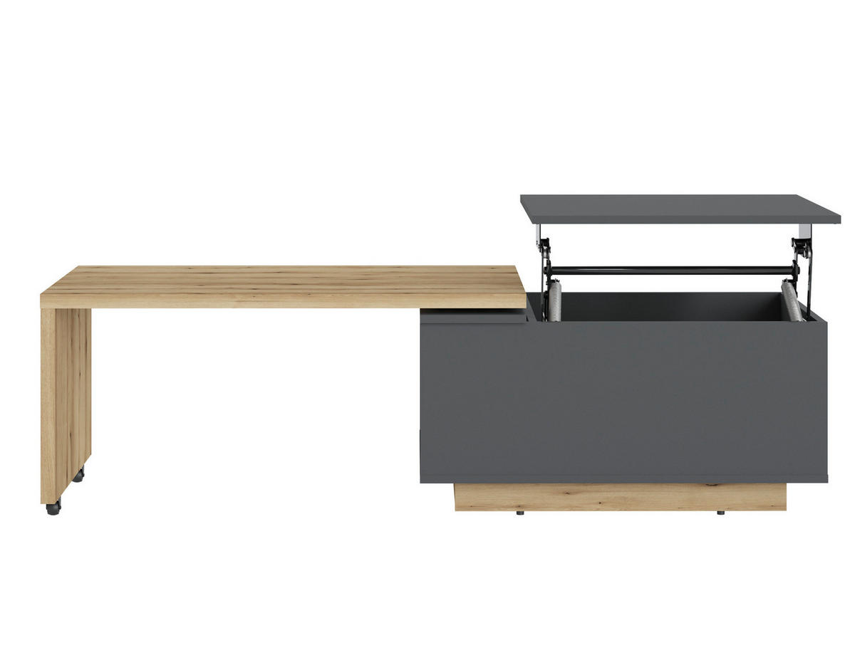 COUCHTISCH rechteckig Anthrazit, Eichefarben  - Eichefarben/Anthrazit, Design, Holzwerkstoff (95/43,5/54cm) - Livetastic
