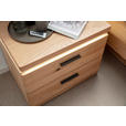 NACHTSCHRANK 60/48/42 cm Eiche massiv, furniert  - Eiche Bianco/Schwarz, Natur, Holz/Holzwerkstoff (60/48/42cm) - Linea Natura