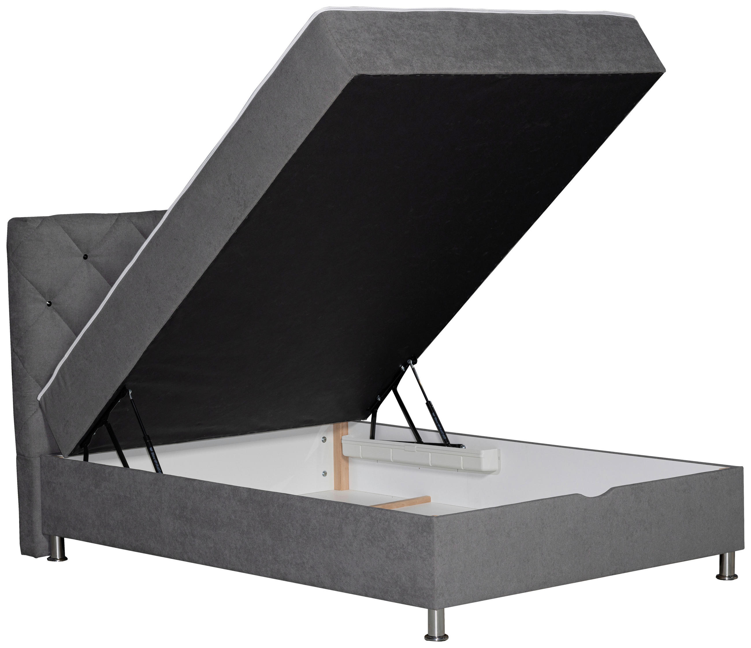 BOXBETT 120/200 cm  in Grau  - Chromfarben/Grau, Design, Kunststoff/Textil (120/200cm) - Boxxx