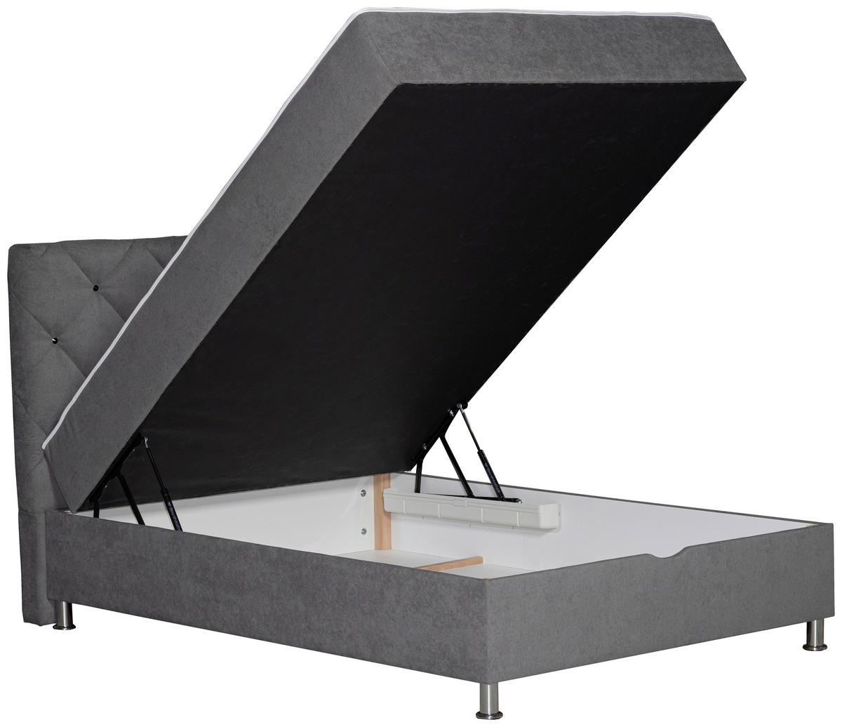 BOXBETT 120/200 cm  in Grau  - Chromfarben/Grau, Design, Kunststoff/Textil (120/200cm) - Boxxx