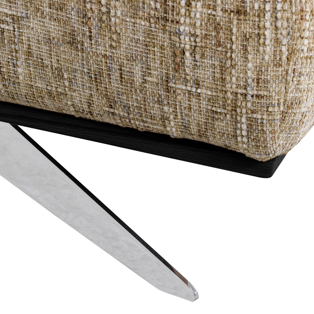 ECKSOFA Struktur Hellbraun  - Chromfarben/Hellbraun, Design, Holz/Textil (187/295cm) - Livetastic