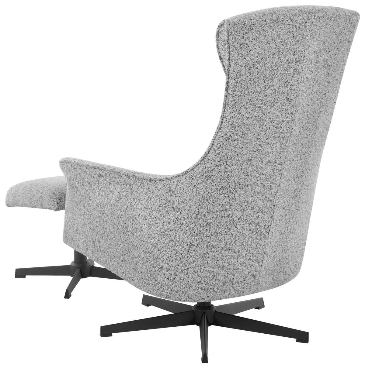 RELAXSESSELSET Mikrofaser Relaxfunktion    - Greige/Schwarz, Design, Textil/Metall (76/110/85.5cm) - Welnova