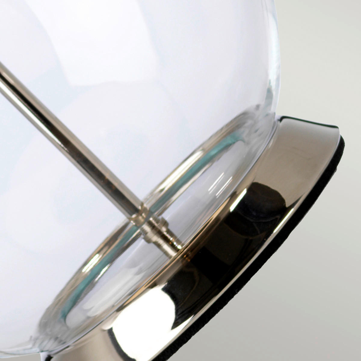 TISCHLEUCHTE 36/67 cm   - Nickelfarben, KONVENTIONELL, Glas/Textil (36/67cm) - Elstead Lighting