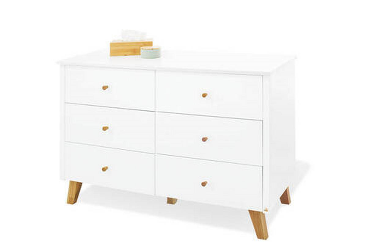 WICKELKOMMODE PINOLINO PAN Naturfarben, Weiß  - Eichefarben/Naturfarben, Design, Holz/Holzwerkstoff (140/100/78 bzw 56cm) - Pinolino