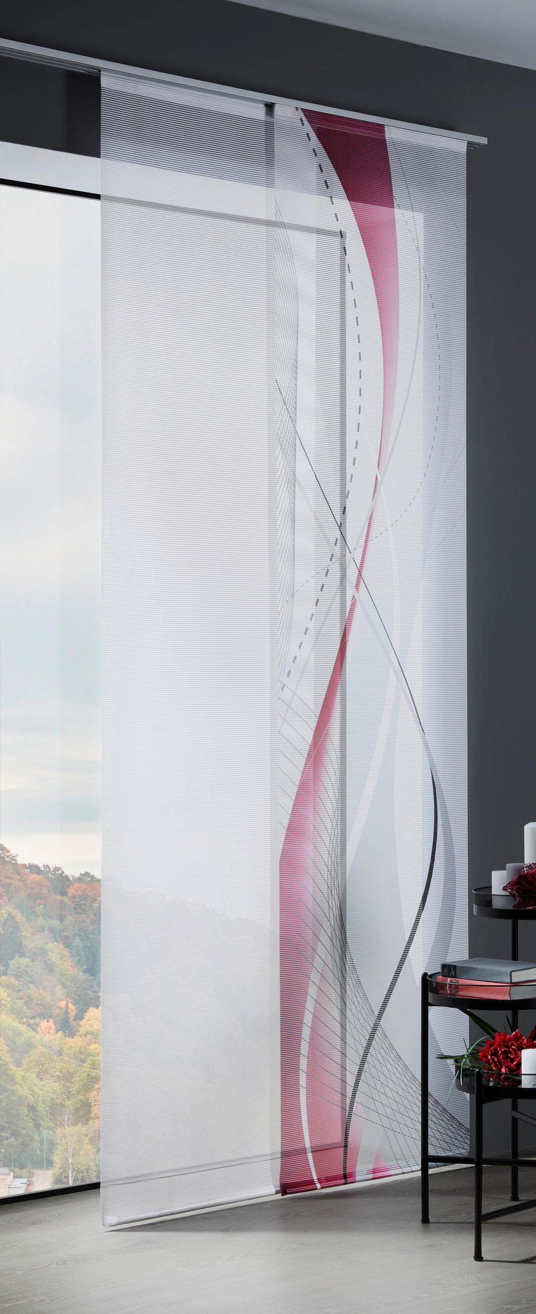 FLÄCHENVORHANG in Beere transparent  - Beere, Design, Textil (60/255cm) - Novel
