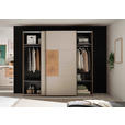 SCHWEBETÜRENSCHRANK  in Kaschmir, Eiche Artisan  - Kaschmir/Schwarz, KONVENTIONELL, Holzwerkstoff/Metall (240/225,5/63,7cm) - Xora