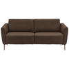2-SITZER-SOFA Echtleder Braun  - Eichefarben/Beige, Natur, Leder/Holz (207/86/87cm) - Valnatura
