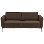 2-SITZER-SOFA  in Echtleder Braun   - Eichefarben/Beige, Natur, Leder/Holz (207/86/87cm) - Valnatura