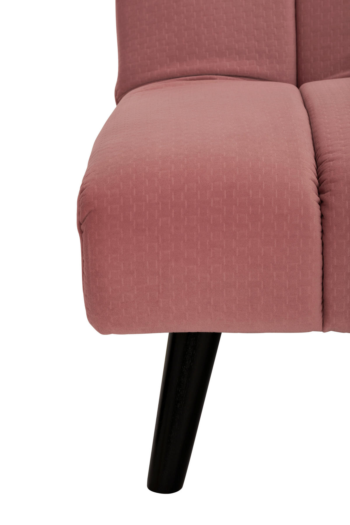 JUGEND- UND KINDERSOFA Flanell Altrosa  - Schwarz/Altrosa, MODERN, Holz/Textil (180/81/93cm) - P & B