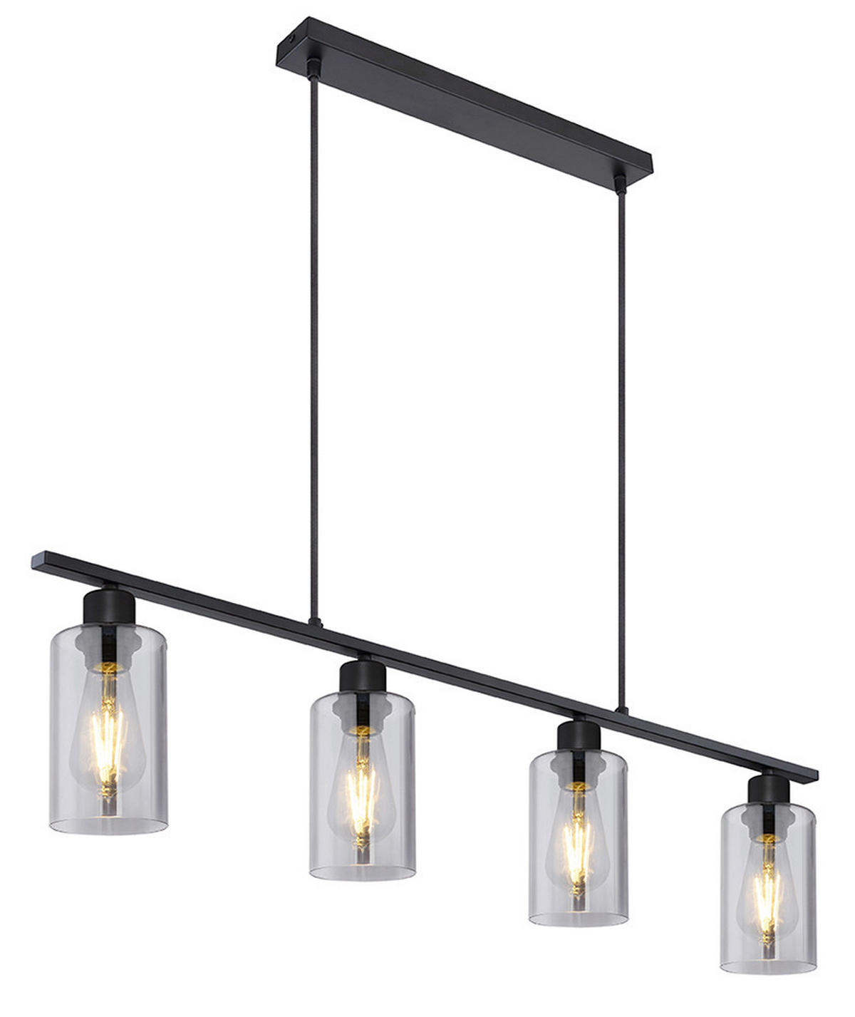 HÄNGELEUCHTE 98/10/120 cm    - Schwarz, Basics, Glas/Metall (98/10/120cm) - Globo