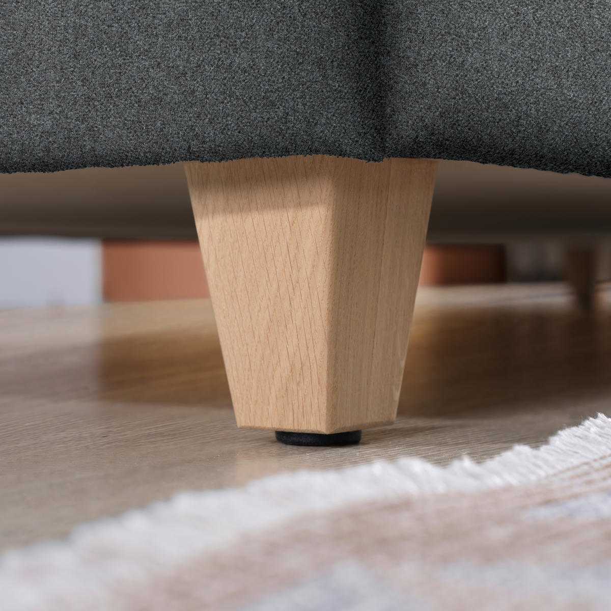ECKSOFA in Flachgewebe Anthrazit  203/261 cm  - Eichefarben/Anthrazit, KONVENTIONELL, Holz/Textil (203/261cm) - Sedda
