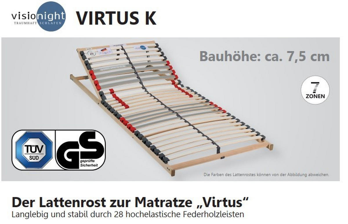 MATRATZENSET 120/200 cm  - Weiß/Grau, Basics, Holz/Kunststoff (120/200cm) - Visionight