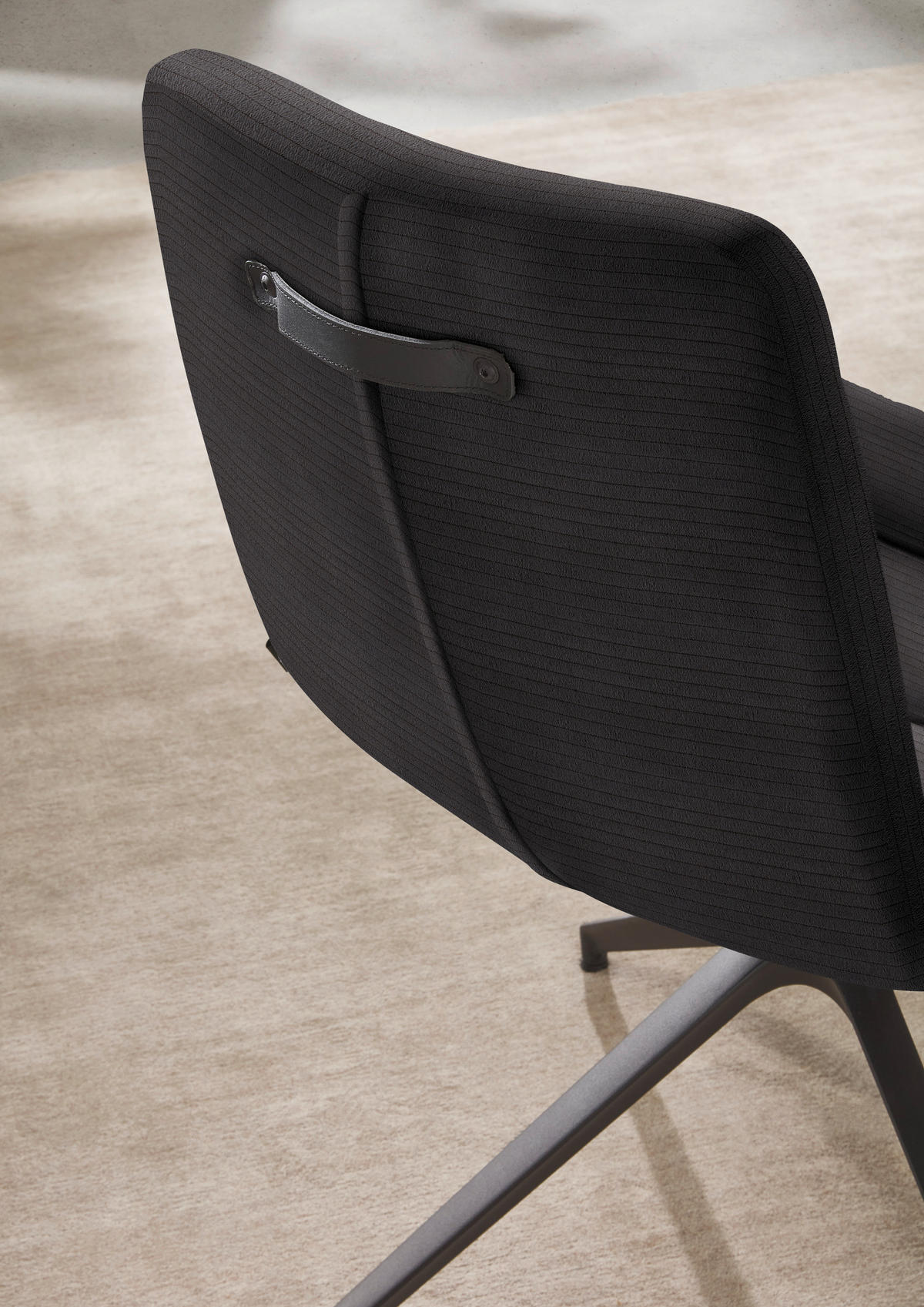 ARMLEHNSTUHL  in Cord  - Schwarz/Mokka, Design, Textil/Metall (61/88/66cm) - Dieter Knoll