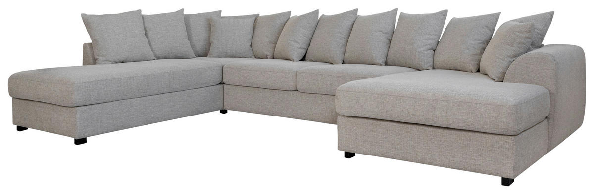 SOFFA i beige  - beige/svart, Klassisk, trä/textil (241/382/163cm) - Carryhome