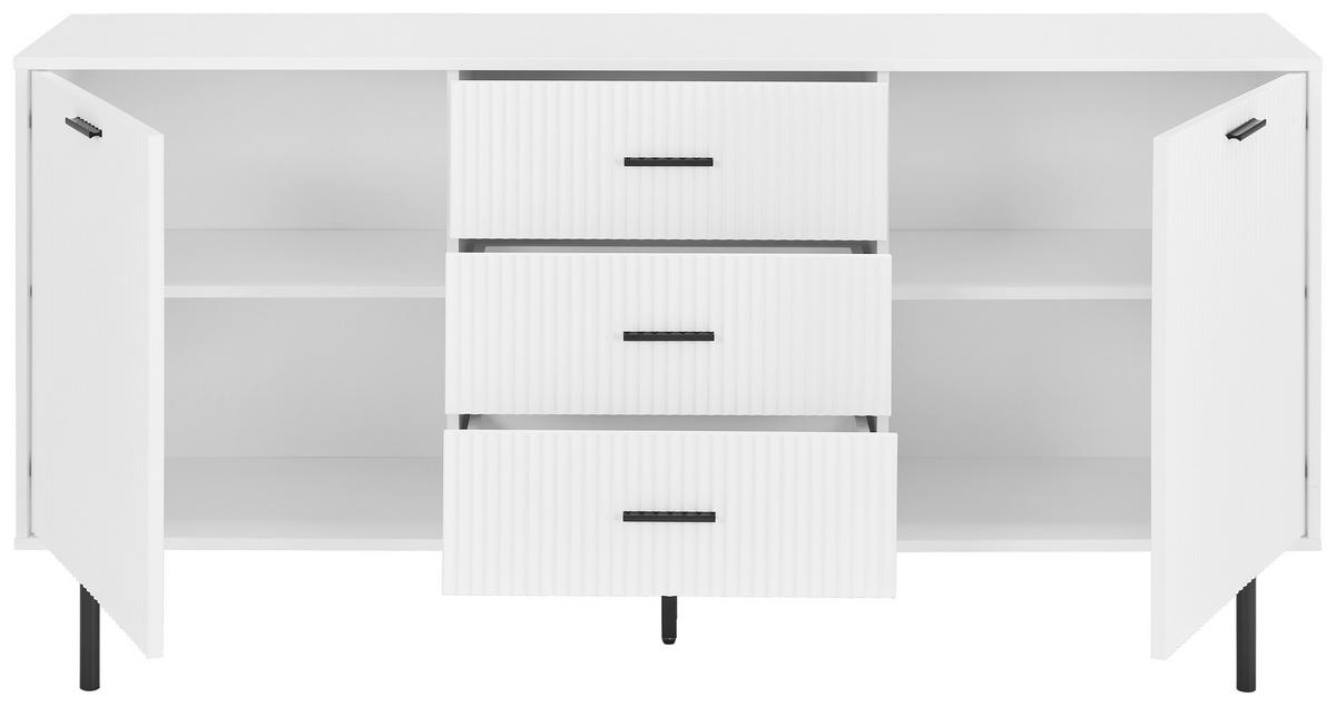 SIDEBOARD  in 165/80/40 cm  - Schwarz/Weiß, Design, Holzwerkstoff/Metall (165/80/40cm) - MID.YOU