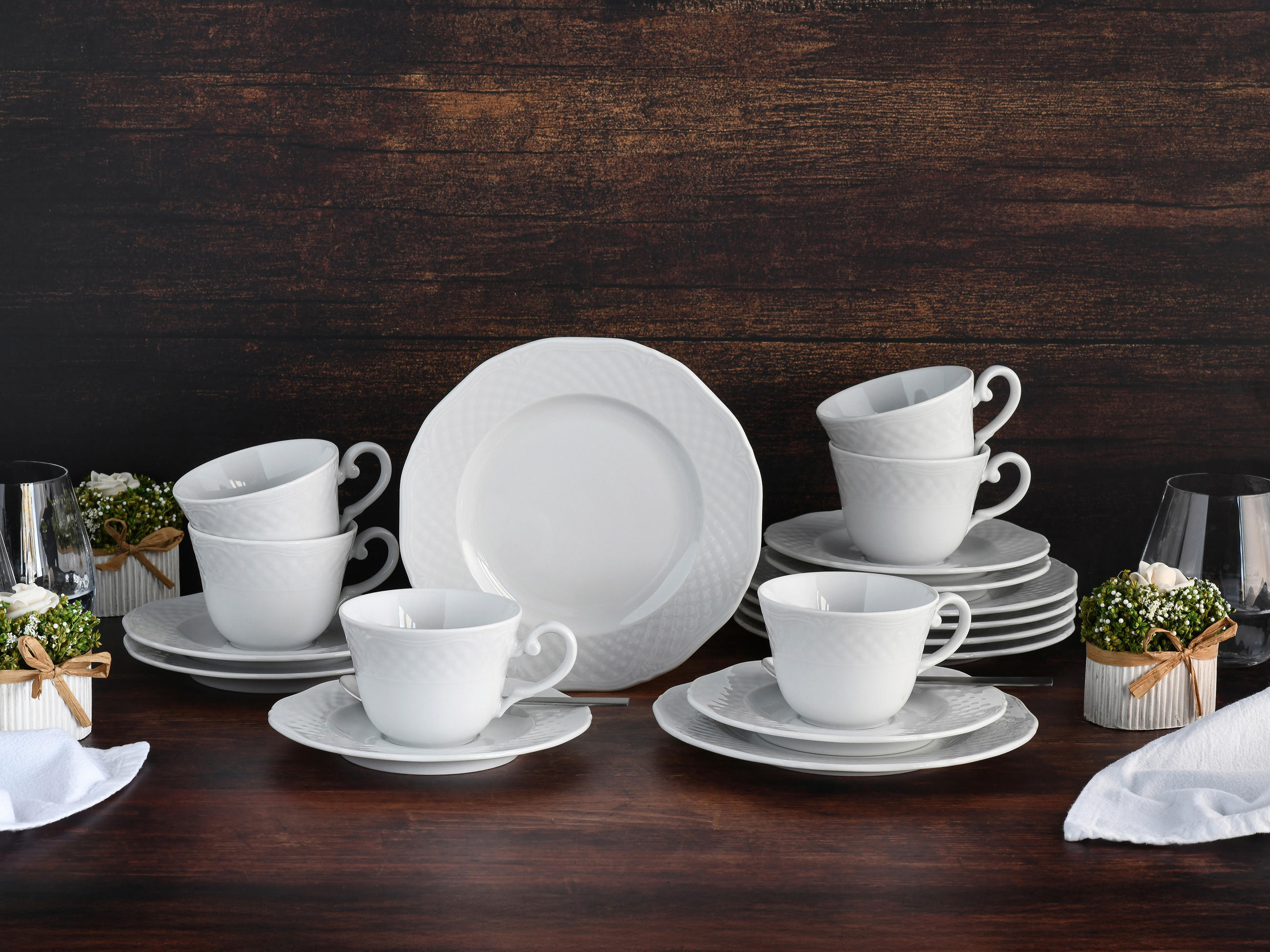 KAFFESERVIS Arianne Weiss 18 delar  - vit, Basics, keramik - Creatable