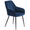 STOL MED ARMSTÖD sammet  - blå/svart, Design, metall/textil (58/84/59,5cm) - Niels Andersson