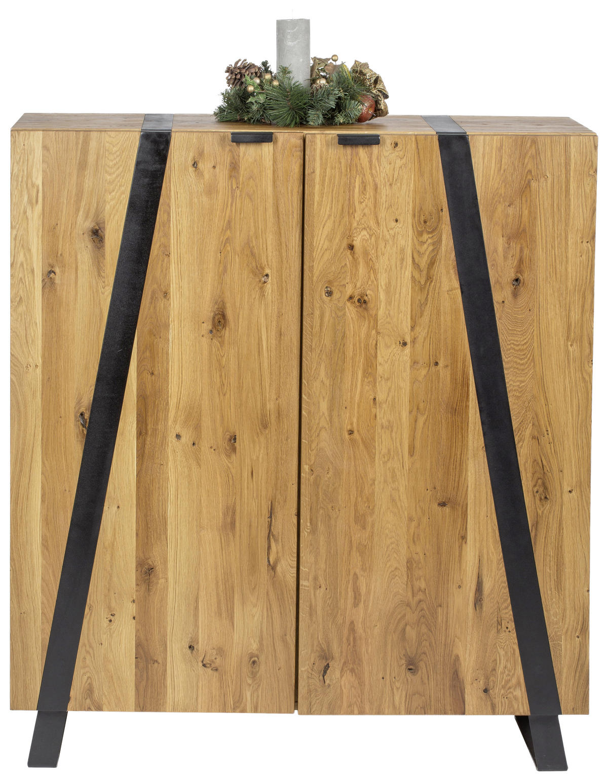 KOMMODE  in 115/126,5/43 cm  - Eichefarben/Schwarz, Trend, Holz/Metall (115/126,5/43cm) - Landscape