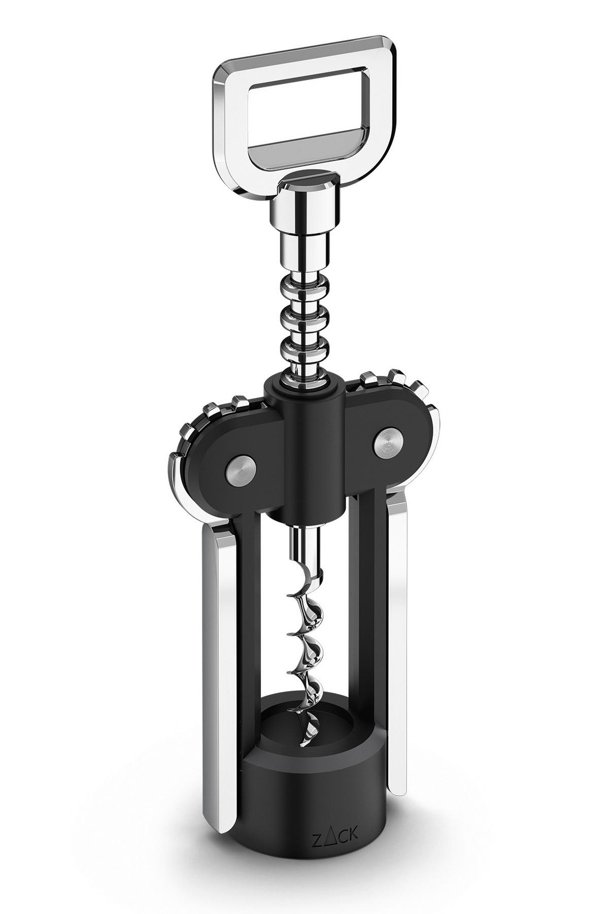 KORKENZIEHER - Chromfarben/Schwarz, KONVENTIONELL, Kunststoff/Metall (7,1/20/4cm) - Zack