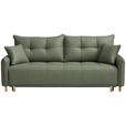 SCHLAFSOFA  in Chenille Grün  - Buchefarben/Grün, Design, Holz/Textil (217/97/101cm) - Carryhome