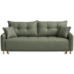 SCHLAFSOFA  in Chenille Grün  - Buchefarben/Grün, Design, Holz/Textil (217/97/101cm) - Carryhome