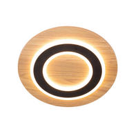 STROPNÉ LED SVIETIDLO, 32 cm - čierna/prírodná farba, Basics, kov/kompozitné drevo (32cm) - Novel