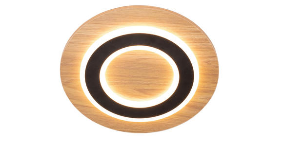 LED-DECKENLEUCHTE 32 cm  - Schwarz/Naturfarben, Basics, Holzwerkstoff/Metall (32cm) - Novel