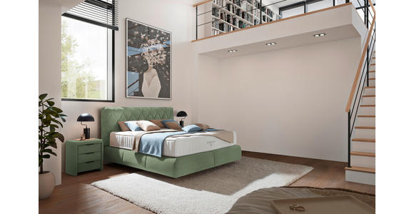 BOXSPRINGBETT 180/200 cm  in Mintgrün  - Schwarz/Mintgrün, Design, Kunststoff/Textil (180/200cm) - Johann Jakob