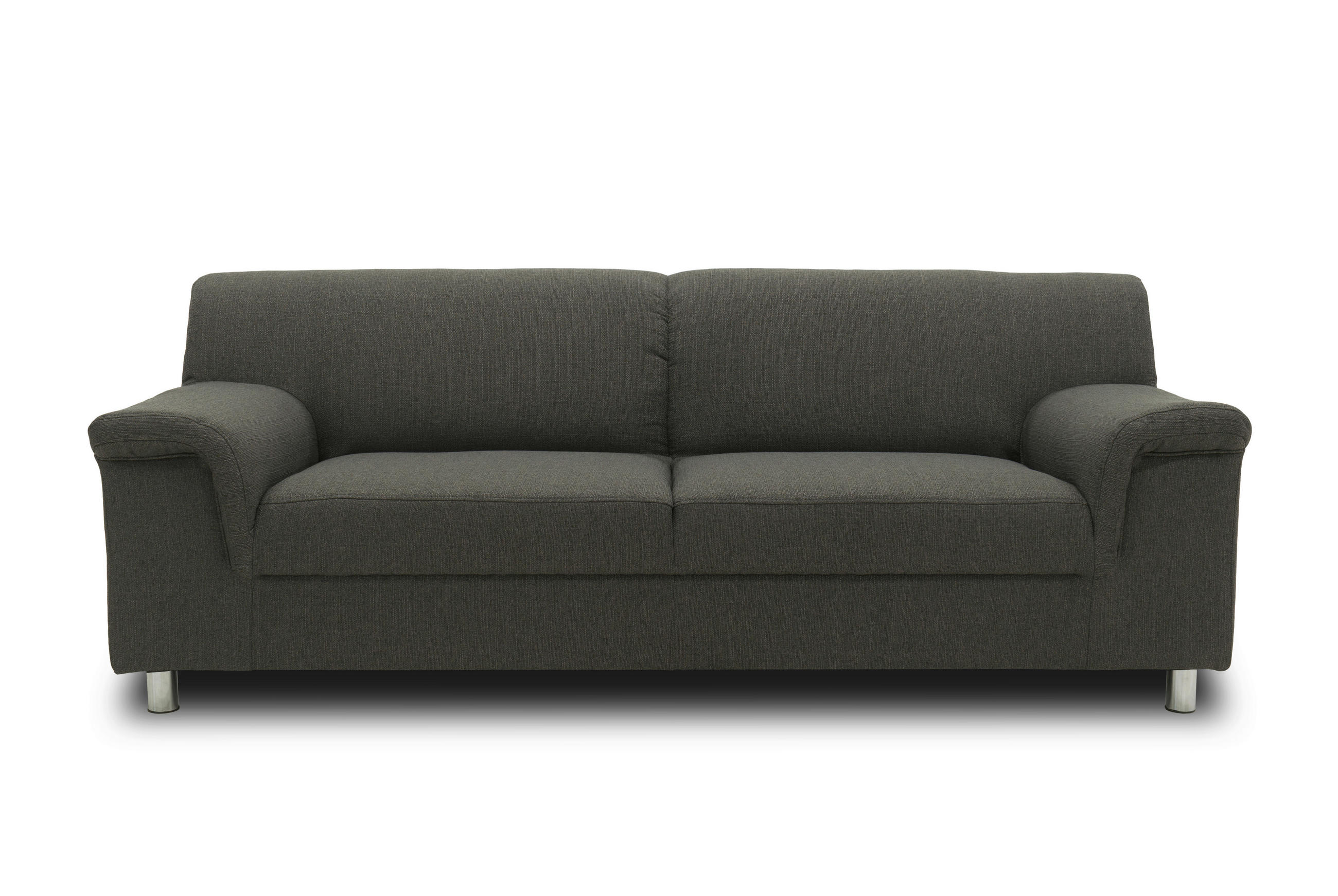 3-SITZER-SOFA  in Webstoff Schlammfarben  - Chromfarben/Schlammfarben, KONVENTIONELL, Textil/Metall (190/72/80cm) - MID.YOU