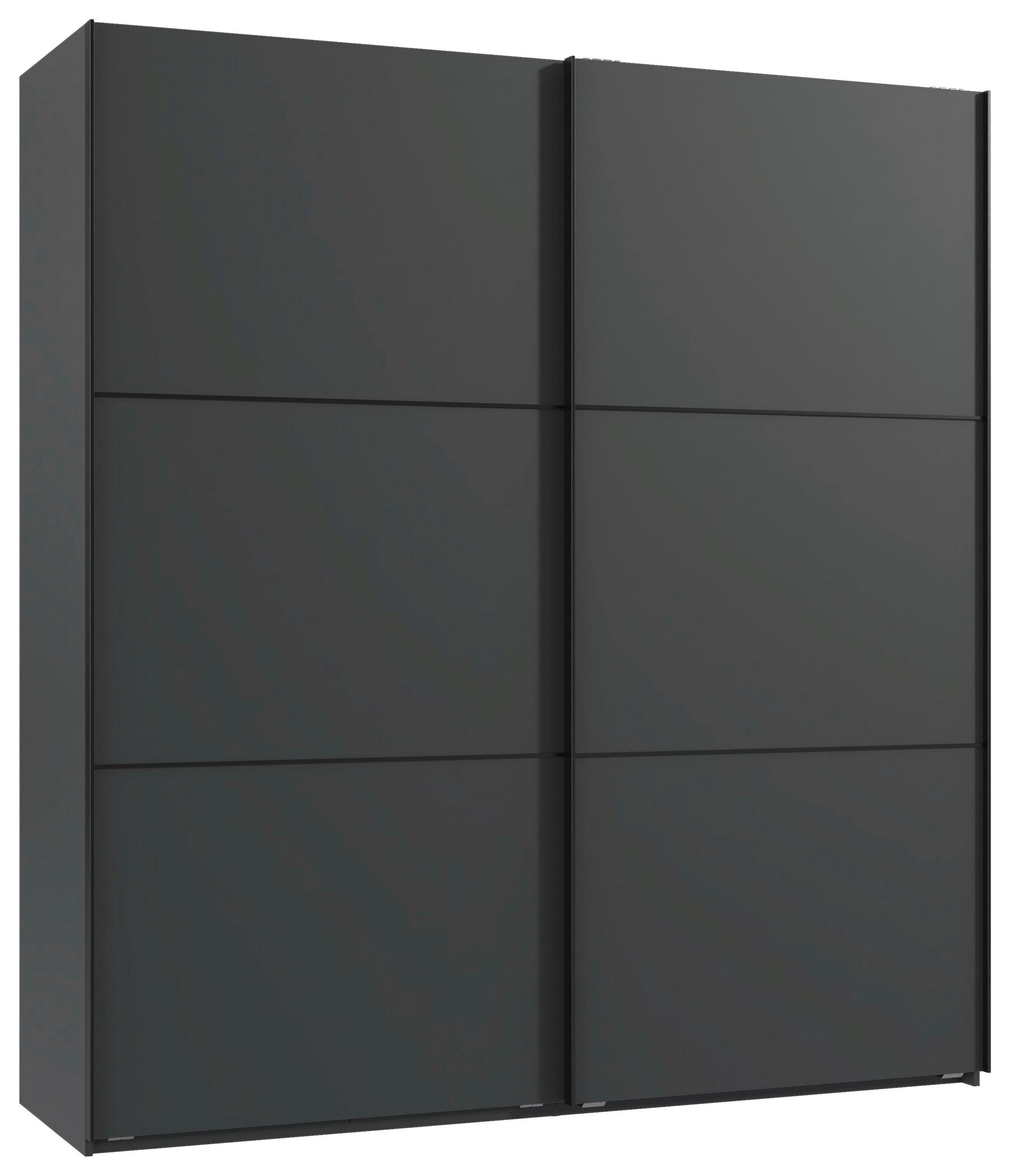 Stylife Schwebetürenschrank Graphit, Schwarz 200x216x65 cm