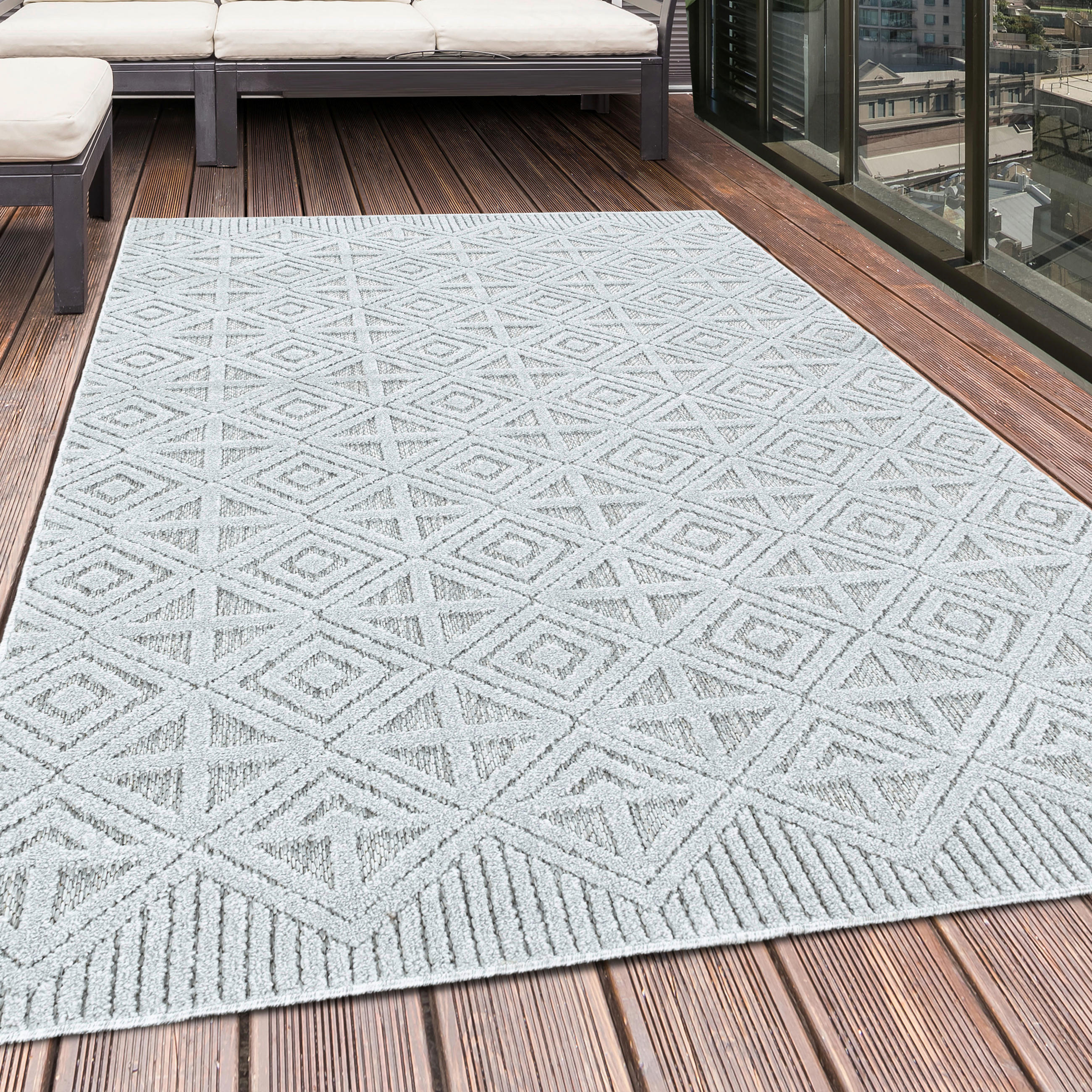 FLACHWEBETEPPICH 140/200 cm Bahama Grau  - Grau, Design, Textil (140/200cm) - Novel