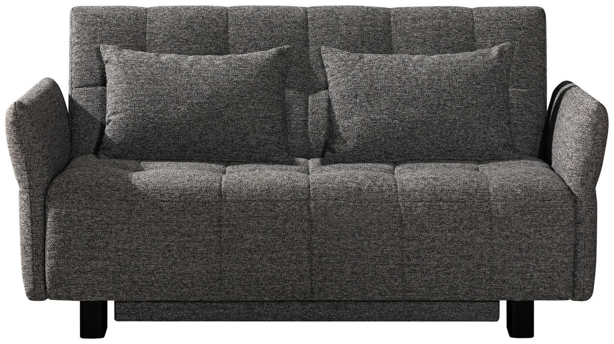 ZOFA S POSTELJNO FUNKCIJO,  antracit tekstil  - črna/antracit, Design, kovina/tekstil (145/92/102cm) - Novel