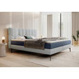 BOXSPRINGBETT 180/200 cm  in Hellblau, Dunkelblau  - Schwarz/Dunkelblau, Design, Leder/Textil (180/200cm) - Esposa