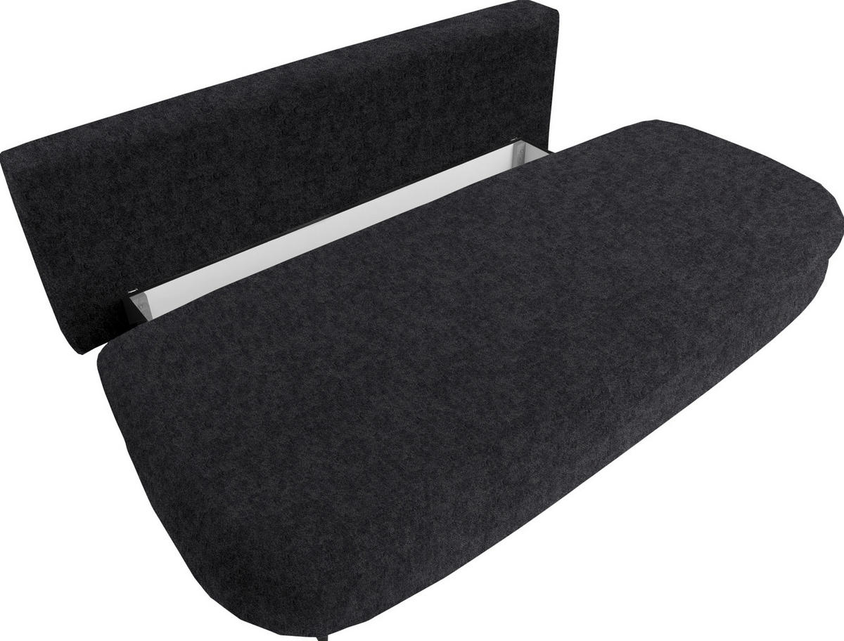 SCHLAFSOFA in Velours Dunkelgrau  - Dunkelgrau/Schwarz, Design, Holz/Textil (213/89/105cm) - Novel