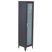 VITRINE  in Schwarz  - Schwarz, Design, Glas/Metall (35/150/35cm) - Livetastic