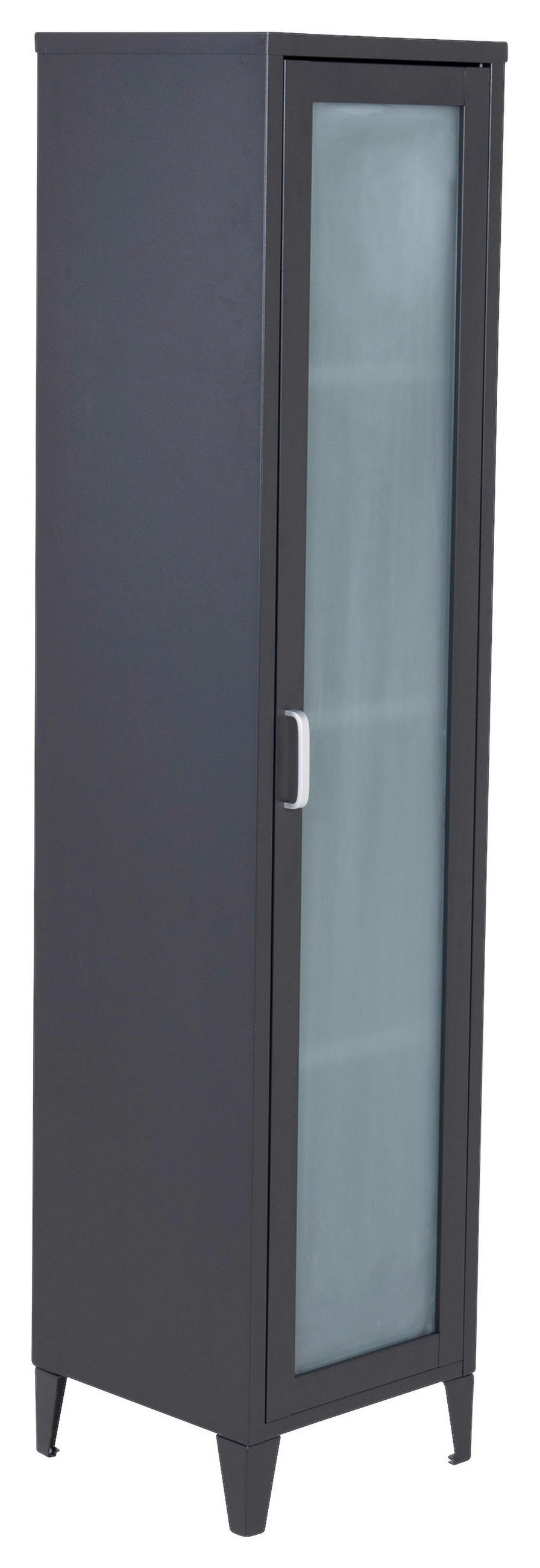 VITRINE  in Schwarz  - Schwarz, Design, Glas/Metall (35/150/35cm) - Livetastic