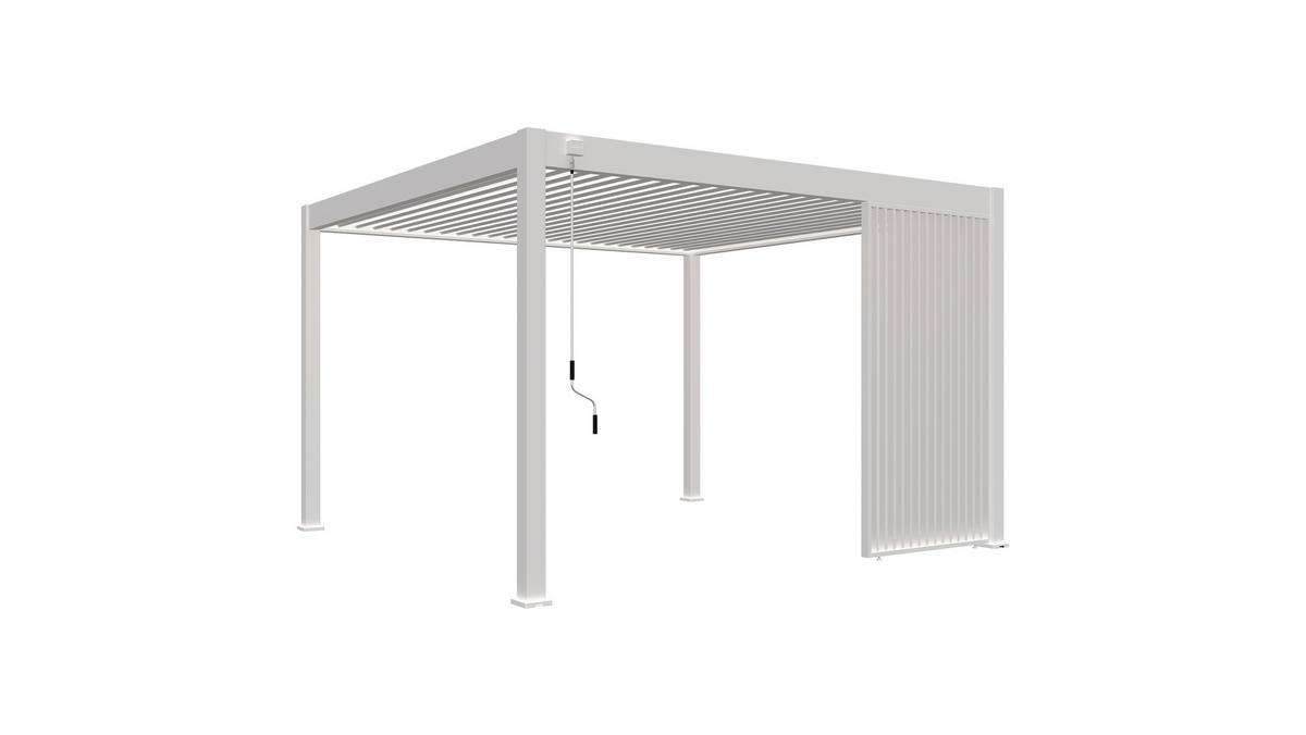PERGOLA-SEITENTEIL - Weiss, Basics, Metall (113/235/10cm) - Gardenson