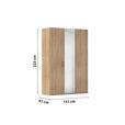 DREHTÜRENSCHRANK 151/223/60 cm 3-türig Sonoma Eiche  - Silberfarben/Sonoma Eiche, Design, Holzwerkstoff/Kunststoff (151/223/60cm) - Novel