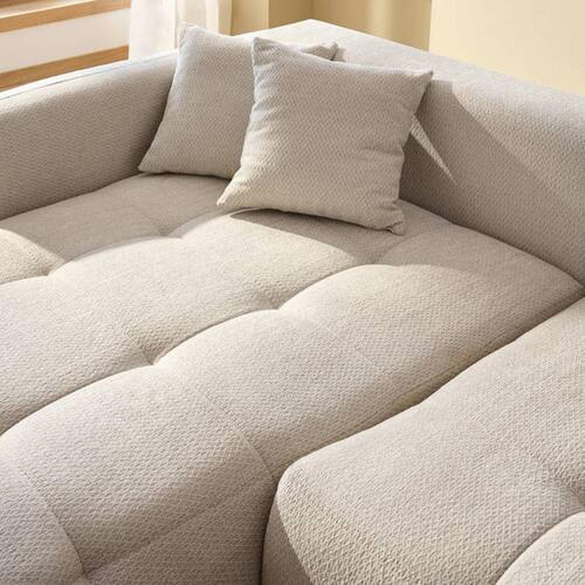 KUTNA GARNITURA tekstil  svijetlo siva   - svijetlo siva/crna, Moderno, tekstil/plastika (172/276cm) - Hom`in