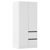 DREHTÜRENSCHRANK in Weiss  - Weiss/Grau, Modern, Holzwerkstoff (91/197/54cm) - Rauch Möbel