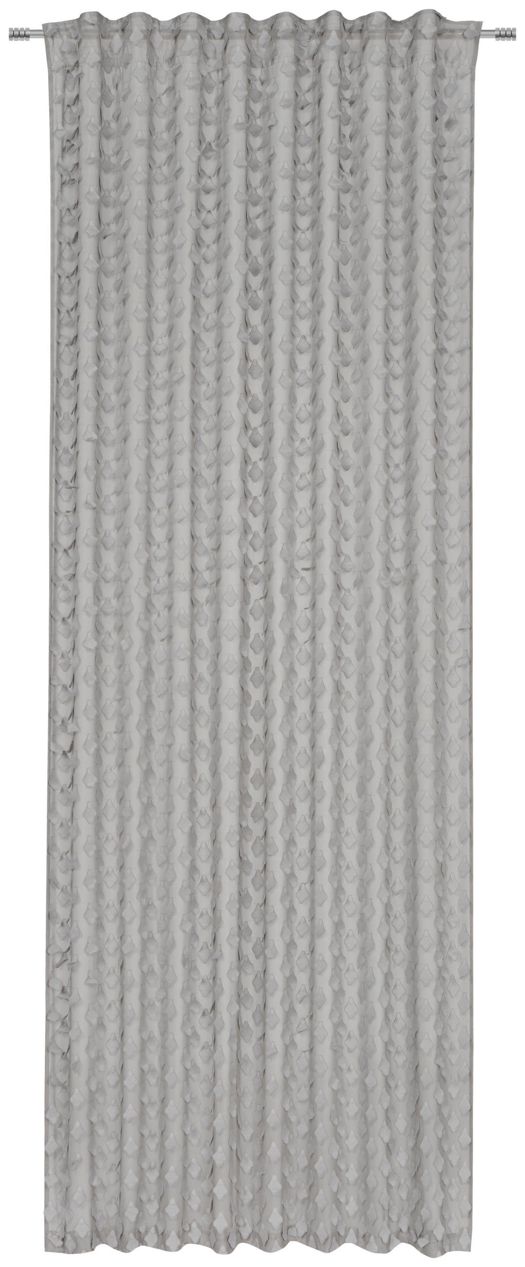 FERTIGVORHANG halbtransparent  - Hellgrau, Design, Textil (140/255cm) - Novel
