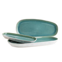 SERVIERPLATTEN-SET ELEA  - Hellgrün, Basics, Keramik - Mäser