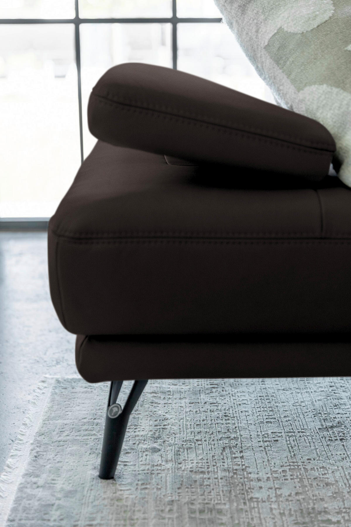 ECKSOFA JOOP! STUDIO in Echtleder Schwarzbraun  180/301 cm  - Schwarzbraun/Schwarz, KONVENTIONELL, Leder/Metall (180/301cm) - Joop!